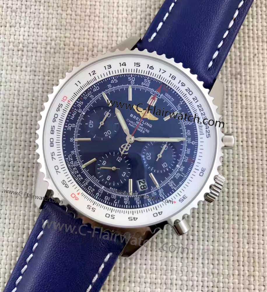 Japan Grade Navitimer 01 Breitling Replica Watch Blue Face